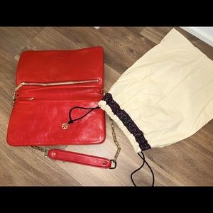 Red Tory Burch Handbag with Gold Hardware